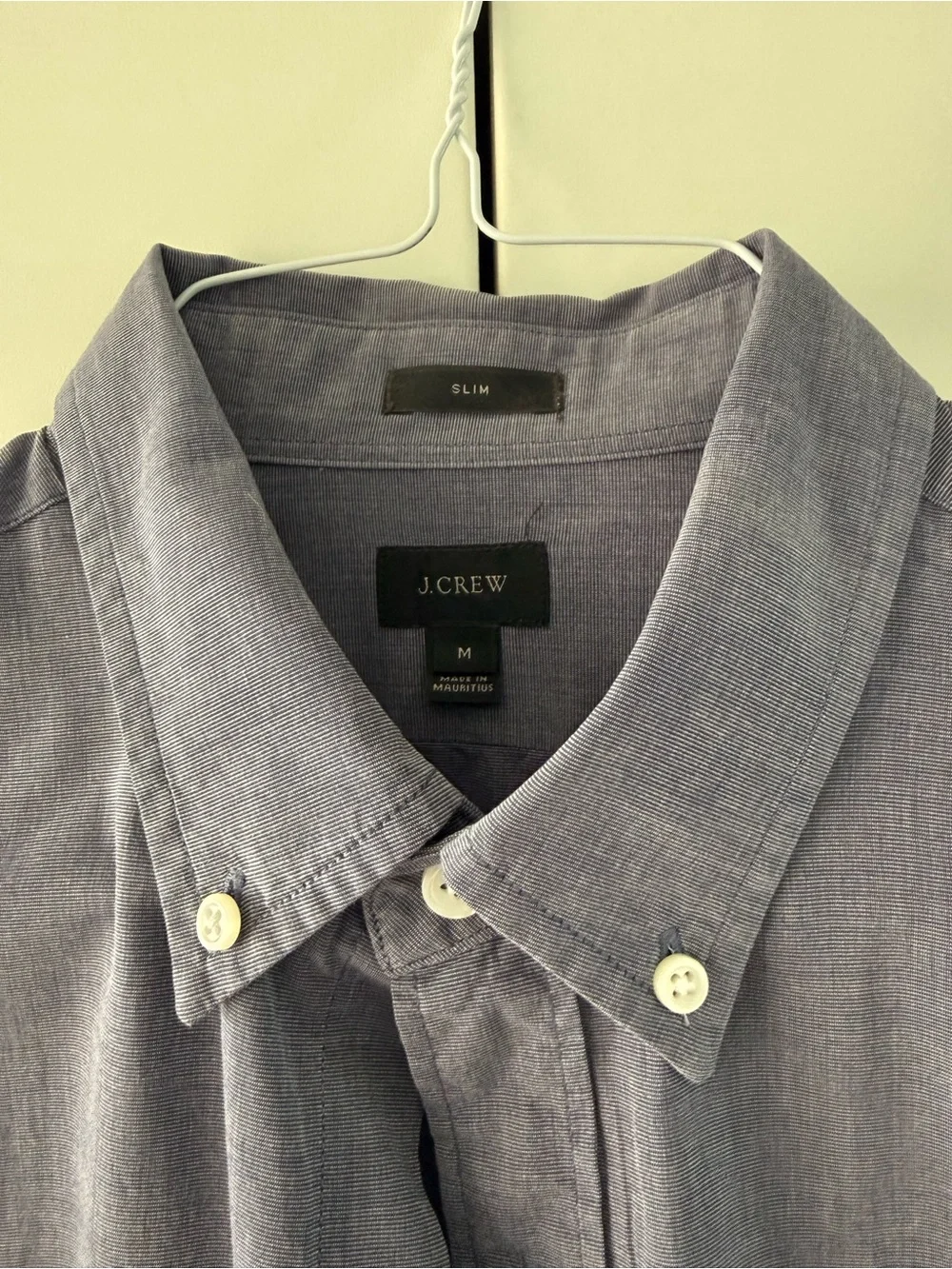 J.Crew Men’s Slim Fit Oxford Button-Down Shirt Blue Gray Size Medium